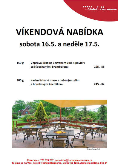 Plakát události Víkendová nabídka 16.5. - 17.5.2026