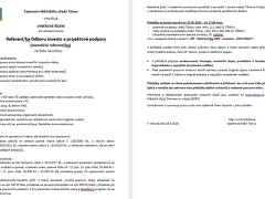 Město Tišnov nabízí práci na pozici Referent/ka Odboru investic a projektové podpory MěÚ Tišnov (investiční referent/ka) v obci Tišnov