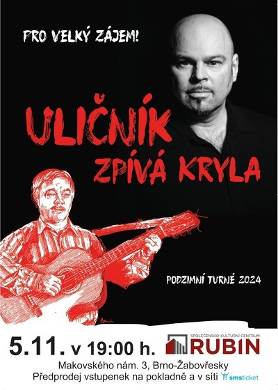 Plakát události Uličník zpívá Kryla