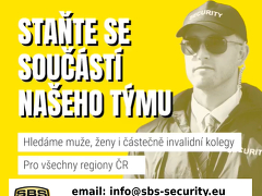 SBS services s.r.o nabízí práci na pozici strážný/á vrátnice KUTNÁ HORA v obci Kutná Hora