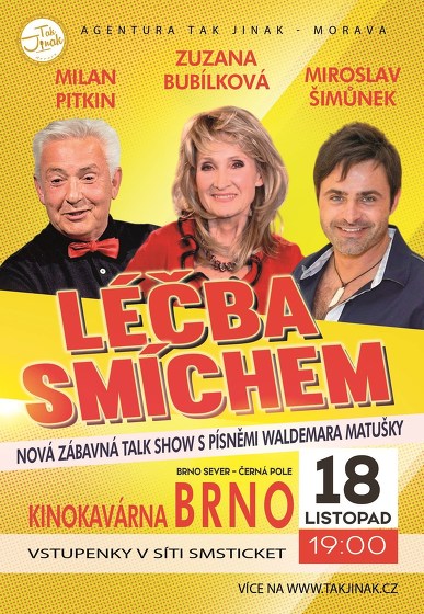 Plakát události Léčba smíchem - Talk show / Bubílková, Pitkin, Šimůnek