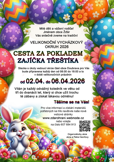 Plakát události Velikonoční vycházkový okruh 2026-Žďár u Mnichova Hradiště
