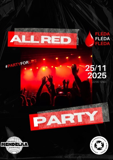 Plakát události All Red party by EIVB & Mendelka parties x Fleda club
