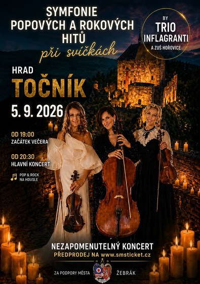 Plakát události Symfonie popových a rockových hitů při svíčkách