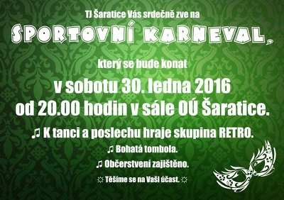 Plakát události Sportovní ples TJ Šaratice