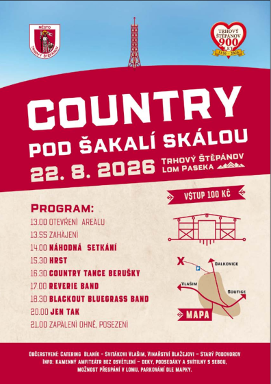 Plakát události Country pod Šakalí skálou