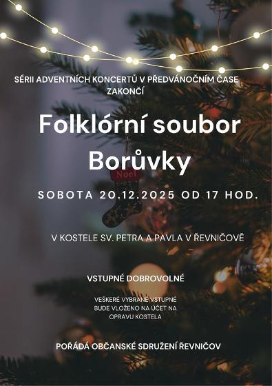 Plakát události Adventní vystoupení rakovnického folklórního souboru Borůvky