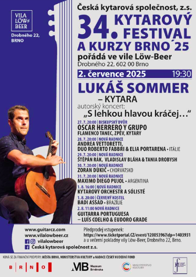 Plakát události 34. Mezinárodní kytarový festival a kurzy Brno´25