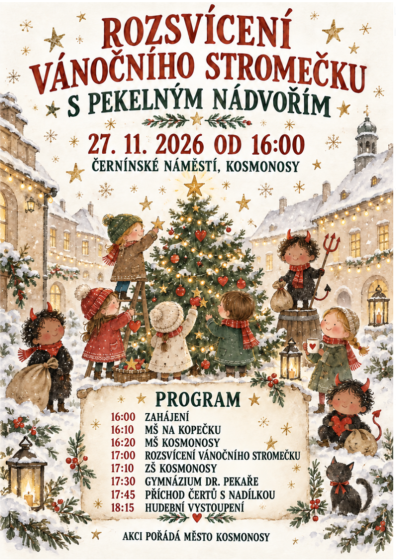 Plakát události Rozsvícení vánočního stromečku s pekelným nádvořím