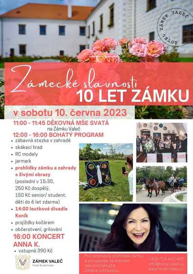 Plakát události Zámecké slavnosti 10 let Zámku Valeč