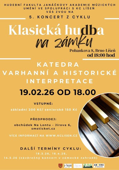 Plakát události Klasická hudba na zámku (Varhanní a historická interpretace)