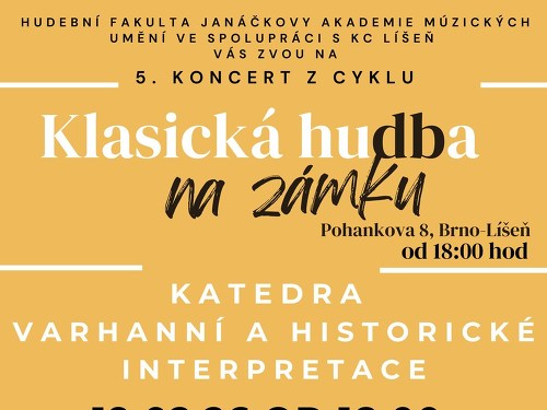 Plakát události Klasická hudba na zámku (Varhanní a historická interpretace)