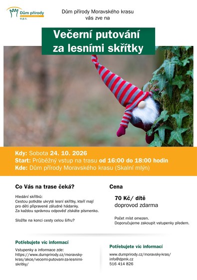 Plakát události Večerní putování za lesními skřítky