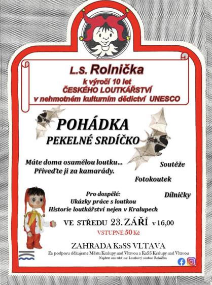 Plakát události LS Rolnička k výročí 10 let českého loutkářství v dědictví UNESCO