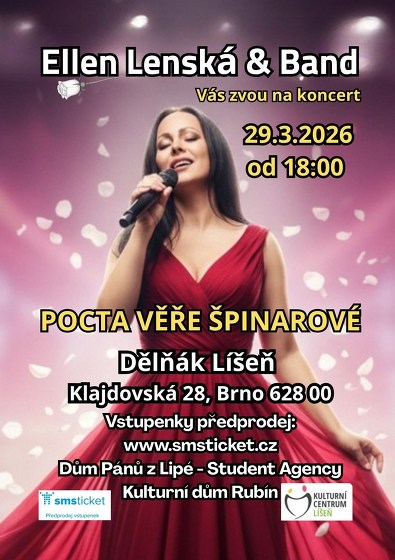 Plakát události Ellen Lenská & Band, Pocta Věře Špinarové