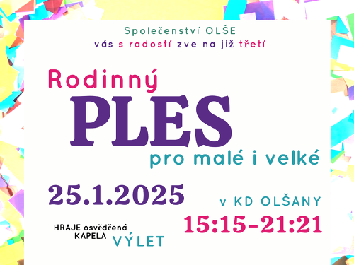 Plakát události Rodinný ples pro malé i velké