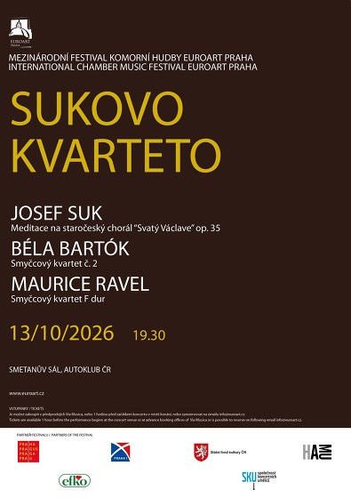 Plakát události Sukovo kvarteto, Festival EuroArt Praha