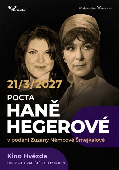 Plakát události Pocta Haně Hegerové v Uherském Hradišti
