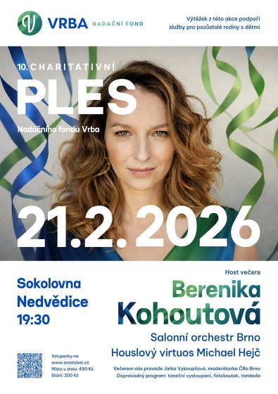 Plakát události Jubilejní 10. charitativní ples Nadačního fondu Vrba