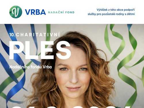 Plakát události Jubilejní 10. charitativní ples Nadačního fondu Vrba