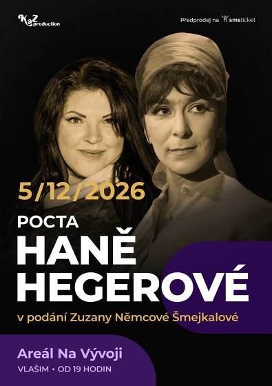 Plakát události Pocta Haně Hegerové ve Vlašimi