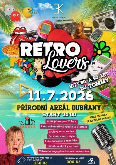 Plakát události Retro Lovers OPEN AIR - Přírodní aReál Dubňany