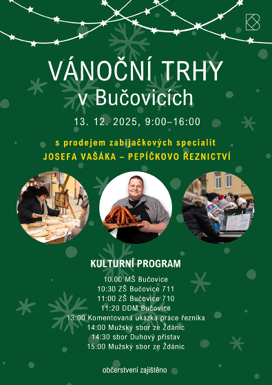 Plakát události Vánoční trhy v Bučovicích
