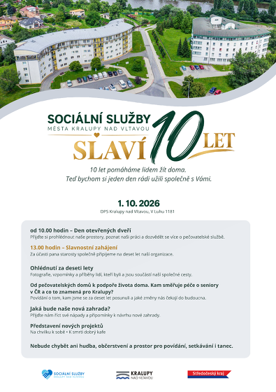 Plakát události Sociální služby města Kralupy nad Vltavou slaví 10 let!