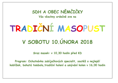 Plakát události Tradiční masopust