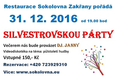Plakát události Silvestr na Sokolovně