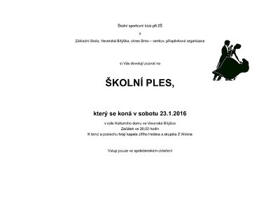 Plakát události Školní ples