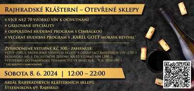 Plakát události RAJHRADSKÉ KLÁŠTERNÍ otevřené sklepy 2024