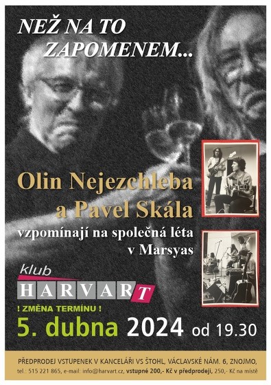 Plakát události Olin Nejezchleba a Pavel Skála - Než na to zapomenem...