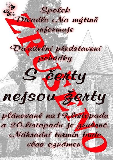 Plakát události S čerty nejsou žerty 19. a 20. 11.2016 – ZRUŠENO