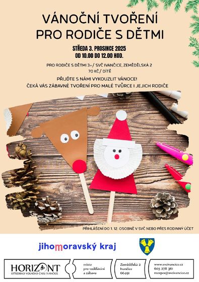 Plakát události Vánoční tvoření pro rodiče s dětmi 25