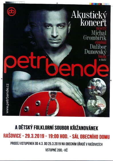 Plakát události Petr Bende hosté a dětský folklorní soubor Křižanovánek - akustický koncert