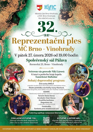Plakát události 32. Reprezentační ples městské části Brno-Vinohrady