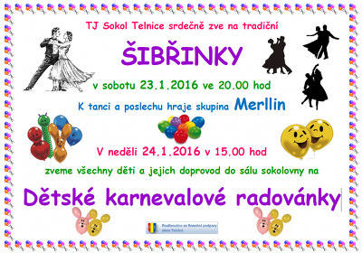 Plakát události Šibřinky a Dětské karnevalové radovánky