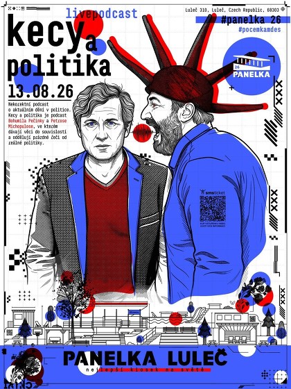 Plakát události Kecy a politika na Panelce