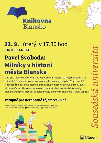 Plakát události Pavel Svoboda: Milníky v historii města Blanska