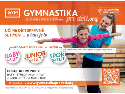 Plakát události Gymnastika pro děti