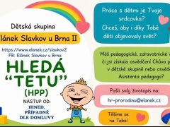 Elánek pro rodinu nabízí práci na pozici Vychovatelka dětí v DS Slavkov u Brna v obci Bučovice