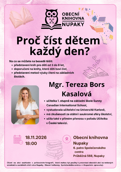 Plakát události Proč číst dětem každý den?