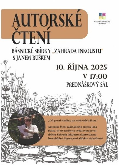 Plakát události Zahrada inkoustu - Autorské čtení