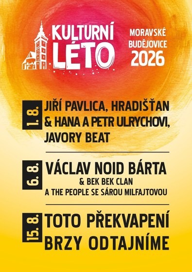 Plakát události Moravskobudějovické Kulturní léto 2026