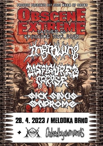 Plakát události Obscene Extreme warm up Brno