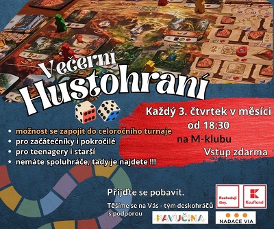 Plakát události Večerní Hustohraní