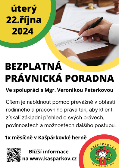 Plakát události Bezplatná právnická poradna