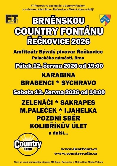 Plakát události Brněnská Country fontána Řečkovice 2026