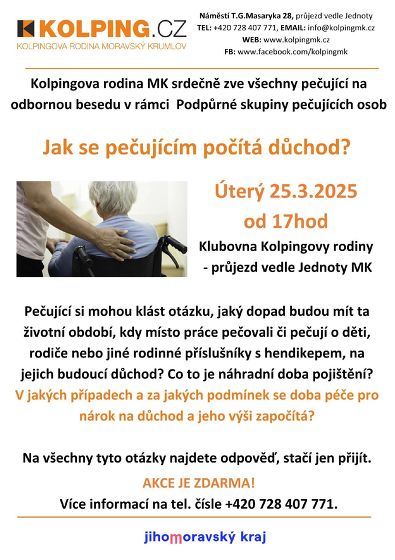 Plakát události Jak se pečujícím počítá důchod?